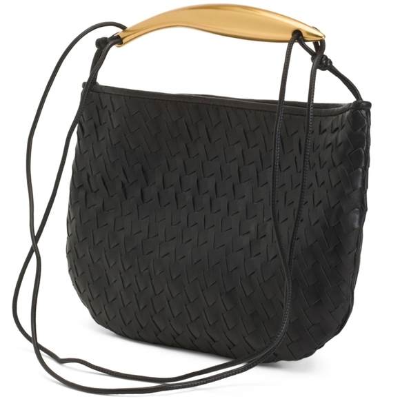 🖤🔹️Walter Baker🔹️black leather Hazel Hand Woven With Shoulder Strap Wristlet - Picture 4 of 4